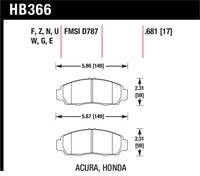Hawk Performance Hawk 04+ Acura TSX / 99-08 TL / 01-03 CL / 08+ Honda Accord EX DTC-70 Race Front Brake Pads