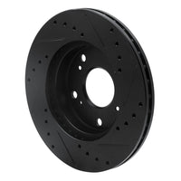 R1 Concepts R1 02-15 Acura RSX Front Left Drilled & Slotted Black Brake Rotor