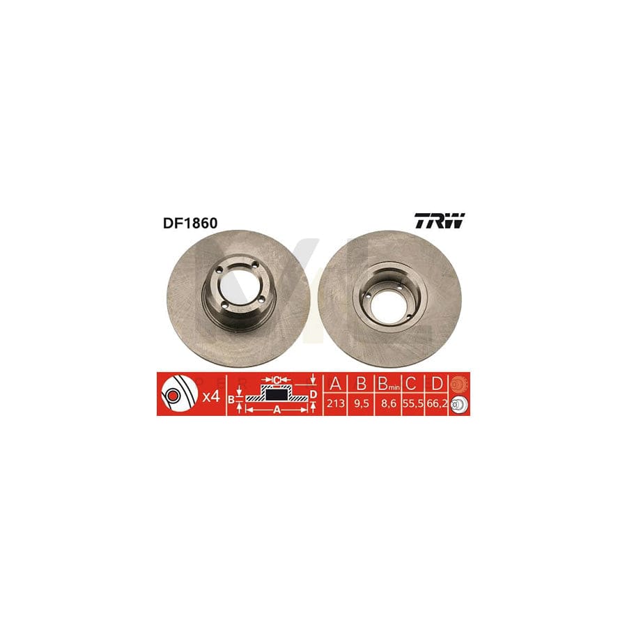 TRW DF1860 Brake Disc Solid | Performance Parts Direct Car Parts