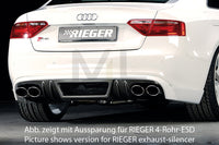 Rieger 00099895 Audi B8 B81 S5 Rear Diffuser for Original Twin Tailpipe Left & Right - Carbon-Look