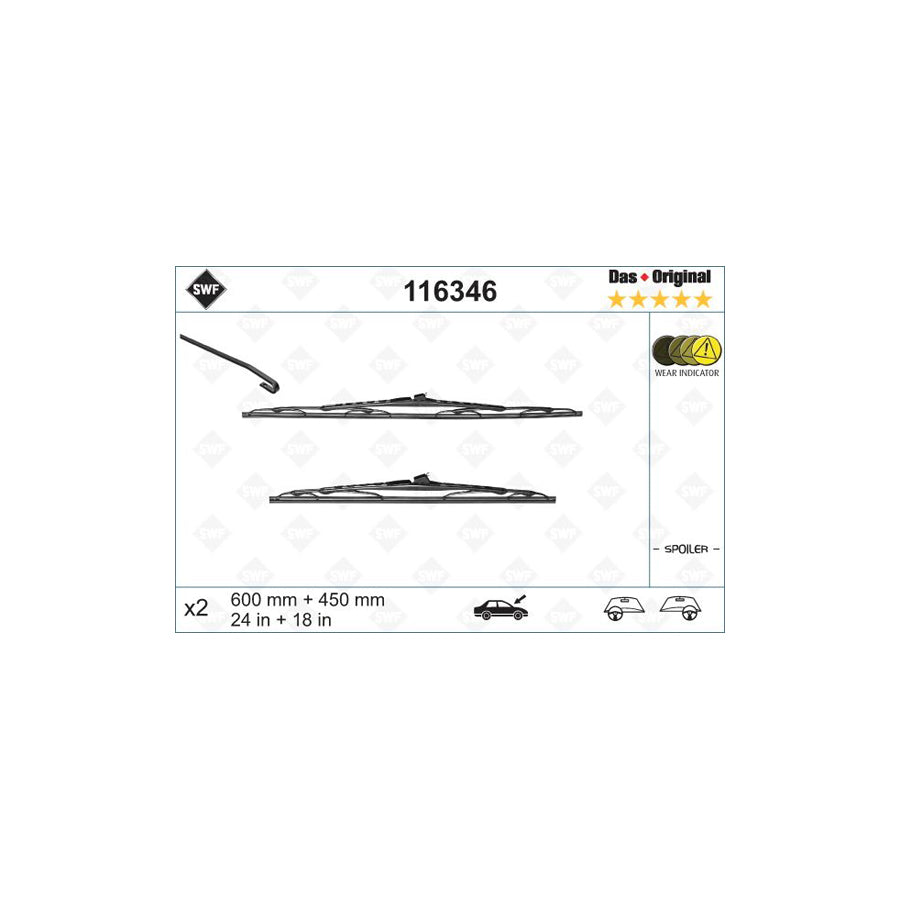 Swf Original Spoiler 116346 Wiper Blade
