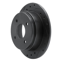 R1 Concepts R1 90-92 Infiniti M30 Rear Left Drilled & Slotted Black Brake Rotor