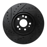 R1 Concepts R1 91-99 Mercedes-Benz S350 Front Right Drilled & Slotted Black Brake Rotor