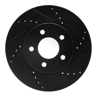 R1 Concepts R1 05-10 Ford Mustang Front Right Drilled & Slotted Black Brake Rotor