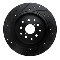 R1 Concepts R1 98-10 Lexus GS400 Rear Right Drilled & Slotted Black Brake Rotor