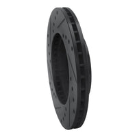 R1 Concepts R1 78-92 Audi 80 Front Right Drilled & Slotted Black Brake Rotor