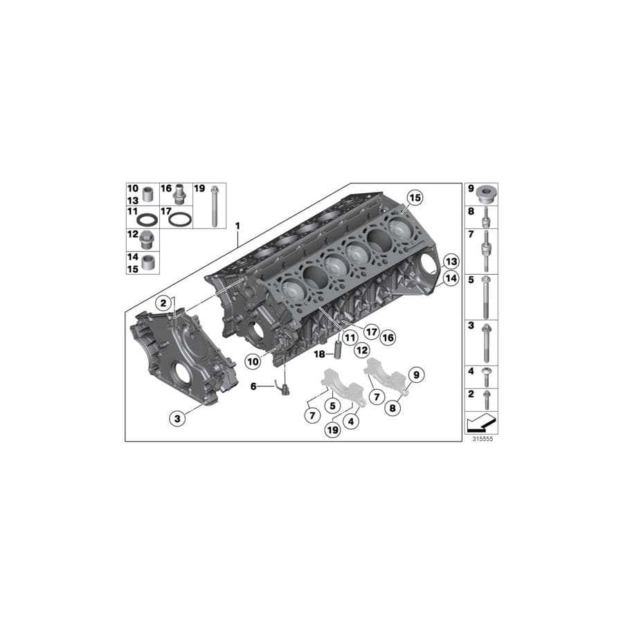 Genuine BMW 11117584776 F03 F01 F02 Connector (Inc. Ghost, 760i & Ghost EWB)