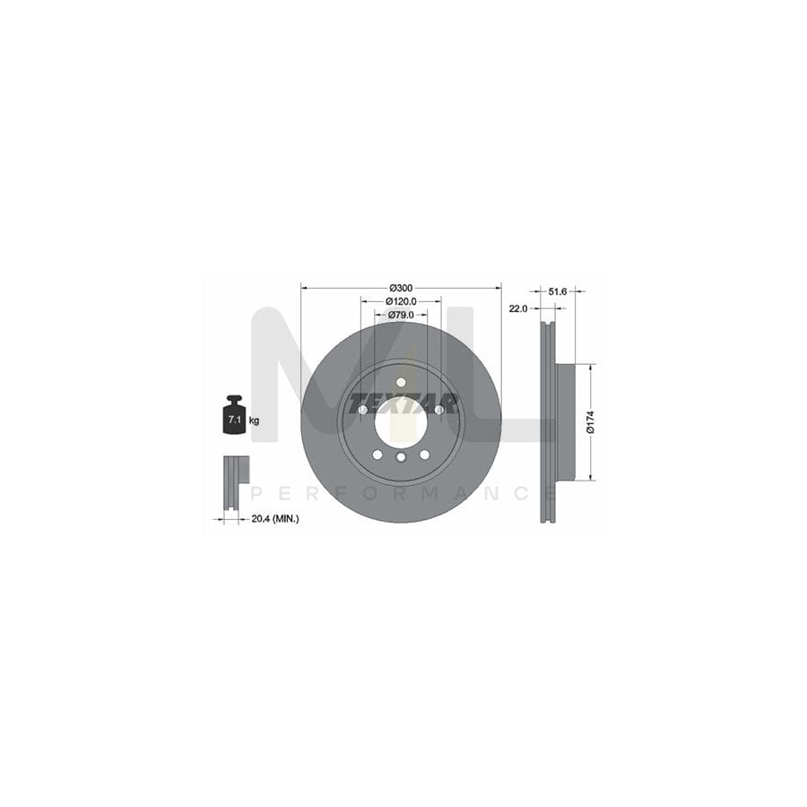 TEXTAR 92097200 Brake Disc Internally Vented, without wheel hub, without wheel studs | Performance Parts Direct Car Parts