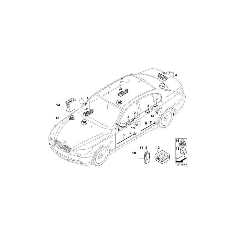 Genuine BMW 63316983039 E83 E61 E60 Led Module For Door Opener (Inc. 525d, 528i & X3 2.0i)