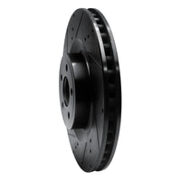 R1 Concepts R1 15-23 Ford Mustang Front Left Drilled & Slotted Black Brake Rotor