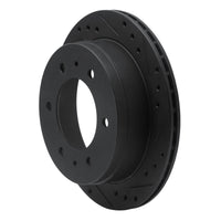 R1 Concepts R1 88-95 Nissan Pathfinder Rear Left Drilled & Slotted Black Brake Rotor