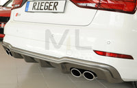 Rieger 00099615 Audi 8V S3 Rear Diffuser for Original Twin Tailpipe Left & Right - Carbon-Look