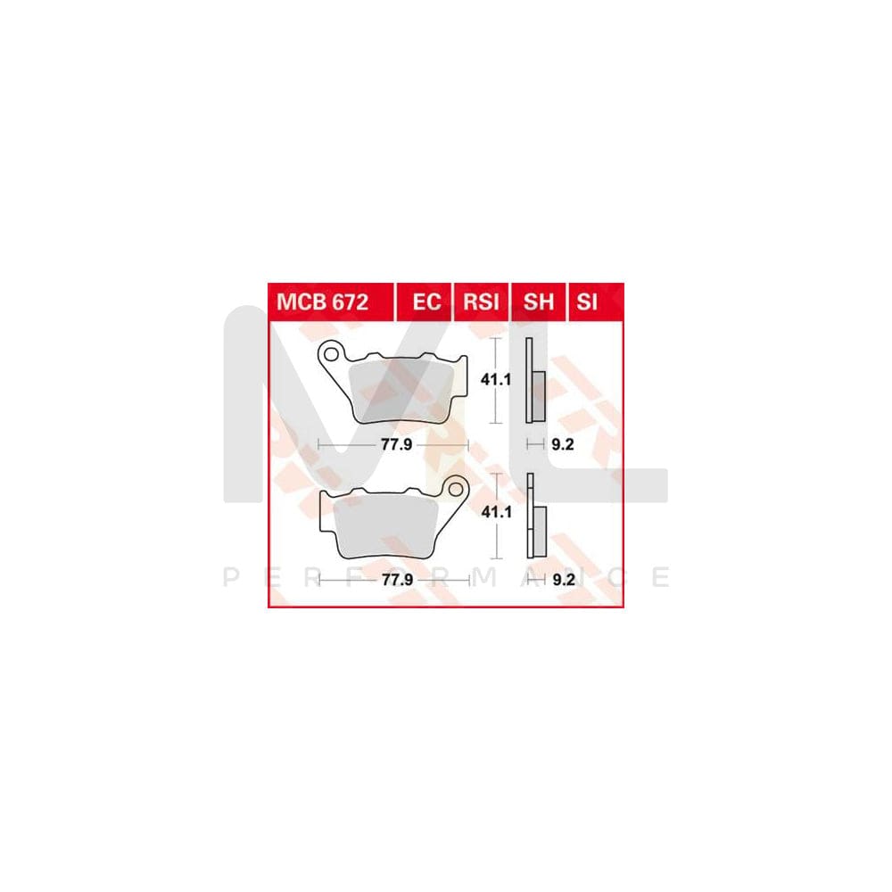 TRW Sinter Offroad Racing Mcb672Rsi Brake Pad Set | Performance Parts Direct Car Parts