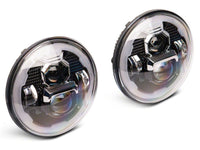 Raxiom 07-18 Jeep Wrangler JK Axial 7-In LED Headlights w/ DRL Turn Signals- Black Housing (Clear)