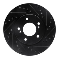 R1 Concepts R1 91-96 Acura NSX Front Right Drilled & Slotted Black Brake Rotor