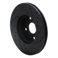 R1 Concepts R1 90-03 Ford Escort Front Left Drilled & Slotted Black Brake Rotor