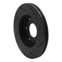 R1 Concepts R1 05-07 Infiniti QX56 Front Left Drilled & Slotted Black Brake Rotor