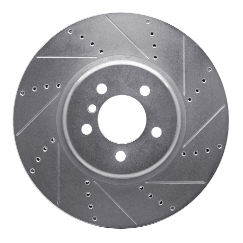 R1 Concepts R1 13-20 BMW 335I xDrive Front Right Drilled & Slotted Silver Brake Rotor