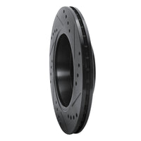 R1 Concepts R1 85-91 Audi 5000CS Turbo Quattro Rear Left Drilled & Slotted Black Brake Rotor