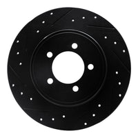 R1 Concepts R1 03-05 Lincoln AVIATOR Rear Left Drilled & Slotted Black Brake Rotor