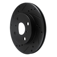 R1 Concepts R1 99-05 Toyota Echo Front Left Drilled & Slotted Black Brake Rotor