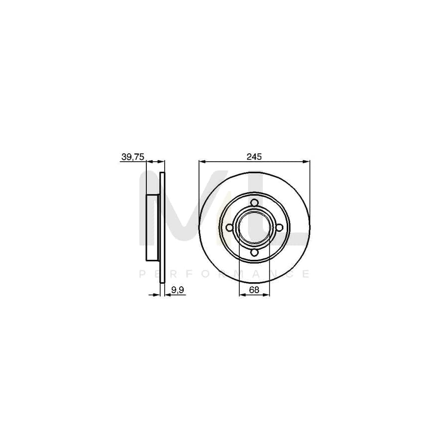 BOSCH 0 986 478 216 Brake Disc Solid, Oiled | Performance Parts Direct Car Parts