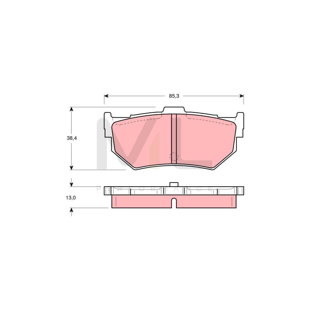 TRW Gdb372 Brake Pad Set Not Prepared For Wear Indicator | Performance Parts Direct Car Parts