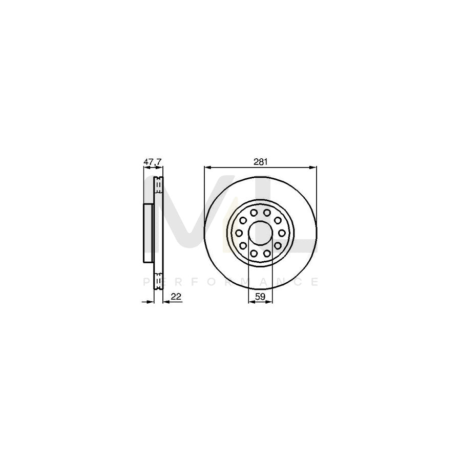 BOSCH 0 986 478 993 Brake Disc for LANCIA KAPPA Internally Vented, Vented, Oiled | Performance Parts Direct Car Parts