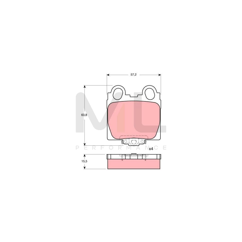 TRW Gdb3233 Brake Pad Set With Acoustic Wear Warning | Performance Parts Direct Car Parts
