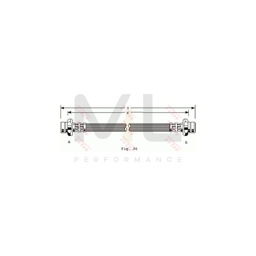 TRW PHA187 Brake Hose 255mm, M10x1 | Performance Parts Direct Car Parts
