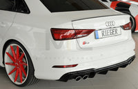 Rieger 00088185 Audi 8V S3 Rear Diffuser for Original Twin Tailpipe Left & Right - Glossy Black