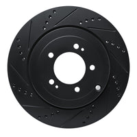 R1 Concepts R1 08-15 Mitsubishi Lancer Rear Left Drilled & Slotted Black Brake Rotor
