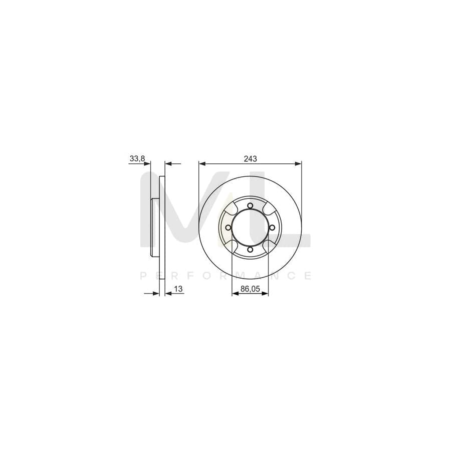 BOSCH 0 986 479 846 Brake Disc Solid, Oiled | Performance Parts Direct Car Parts