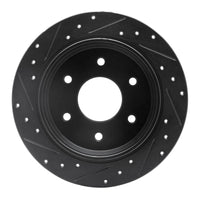 R1 Concepts R1 04-15 Infiniti QX56 Rear Right Drilled & Slotted Black Brake Rotor