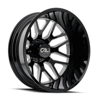 Cali Off-Road 9115D Invader Dually 22x8.25 / 8x165.1 BP / -232mm OS / 121.3mm Hub Gls Blk Mill Wheel