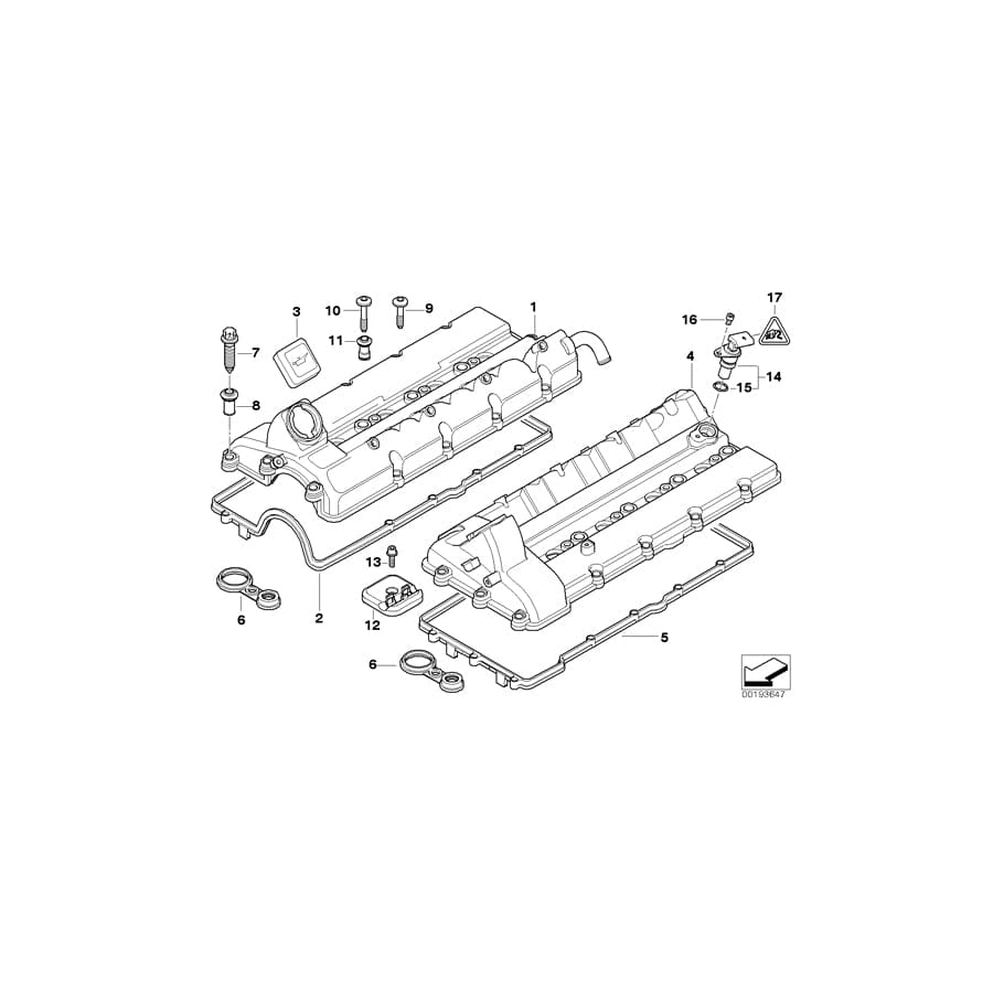 Genuine BMW 11122248424 E38 E65 Fastening Elements (Inc. 740d)
