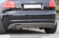 Rieger 00056767 Audi 8P A3 Rear Diffuser for Twin Tailpipe Left & Right -  Matte Black