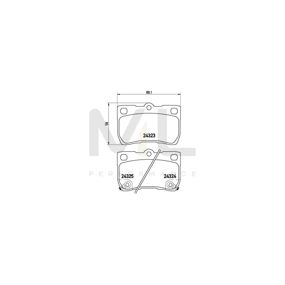 Brembo P 83 073 Brake Pad Set With Acoustic Wear Warning