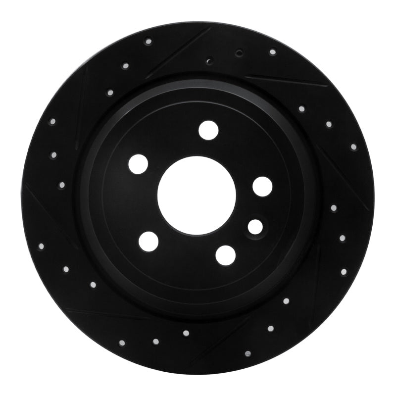 R1 Concepts R1 13-15 Land Rover LR2 Rear Left Drilled & Slotted Black Brake Rotor