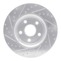 R1 Concepts R1 11-22 Dodge Durango Front Right Drilled & Slotted Silver Brake Rotor