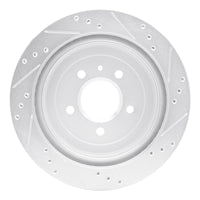 R1 Concepts R1 13-19 Cadillac ATS Rear Left Drilled & Slotted Silver Brake Rotor