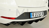 Rieger 00088134 SEAT 5F Leon FR Rear Diffuser for Twin Tailpipe Left - Glossy Black