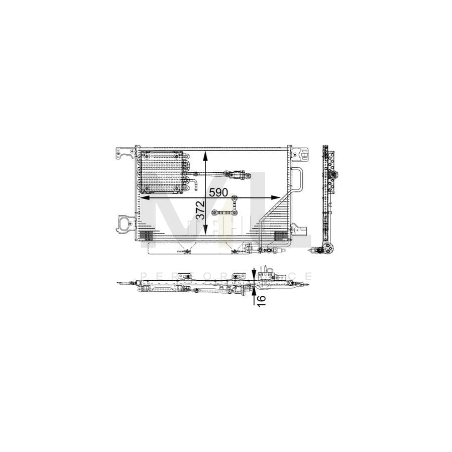 MAHLE ORIGINAL AC 661 000P Air conditioning condenser suitable for MERCEDES-BENZ C-Class with dryer | Performance Parts DirectCar Parts