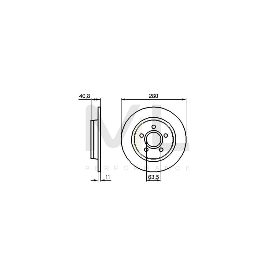 BOSCH 0 986 479 253 Brake Disc Solid, Oiled | Performance Parts Direct Car Parts