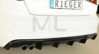 Rieger 00056804 Audi 8V A3 Rear Diffuser for Twin Tailpipe Left -  Matte Black