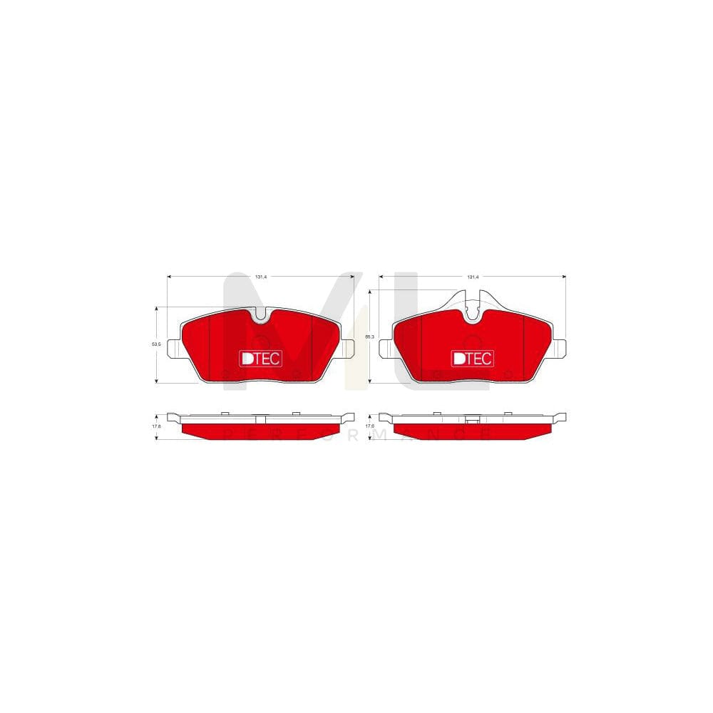 TRW Dtec Cotec Gdb1611Dte Brake Pad Set Prepared For Wear Indicator, With Brake Caliper Screws, With Accessories | Performance Parts Direct Car Parts