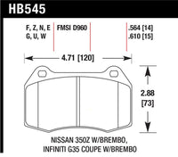 Hawk Performance Hawk 2003-2004 Infiniti G35 (w/Brembo Brakes) HPS 5.0 Front Brake Pads