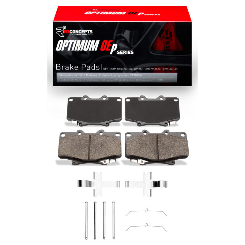 R1 Concepts R1 90-92 Toyota Land Cruiser Front Optimum OE Pads & Hardware Kit