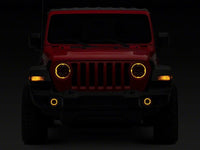 Raxiom 18-23 Jeep Wrangler JL Axial Series 9-In Angel Eye LED Headlights- Black Housing (Clear Lens)