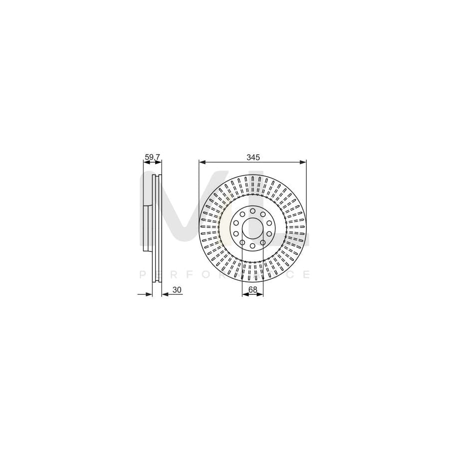 BOSCH 0 986 479 589 Brake Disc for AUDI A8 D2 (4D2, 4D8) Vented, Coated, High-carbon | Performance Parts Direct Car Parts